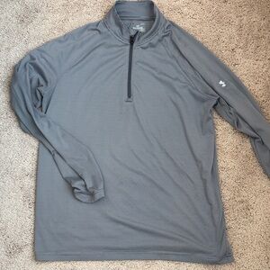 Under Armour Men's Gray Striped Quarter-Zip Jacket